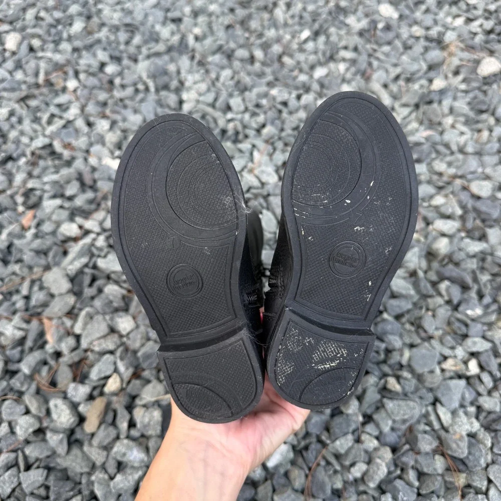 Wonder Nation Toddler Girls Black Quilted Harness Biker Boots Size 7